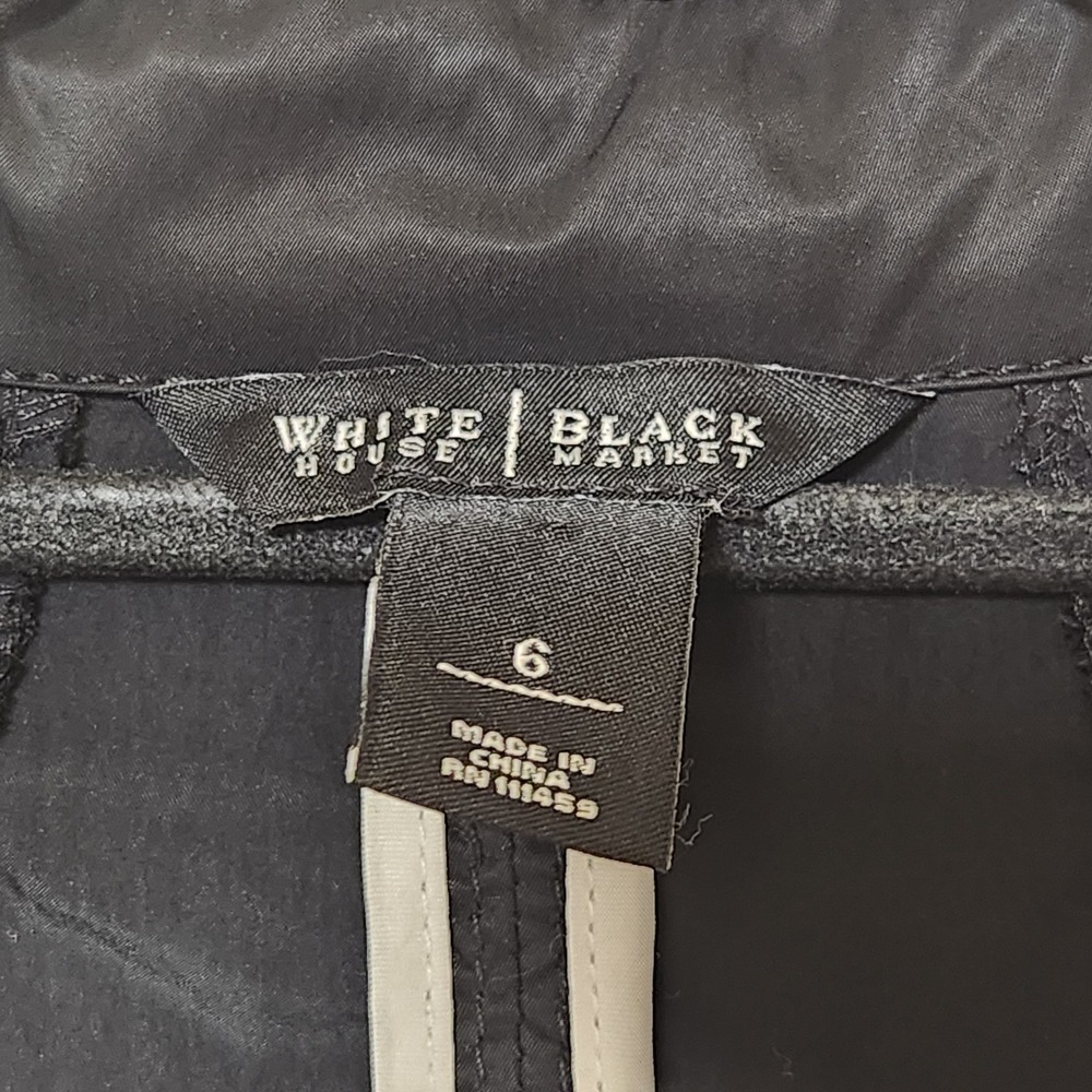 White House Black Market Zip Up V-Neck Pocket Jacket Coat Size 6 - Picture 4 of 5